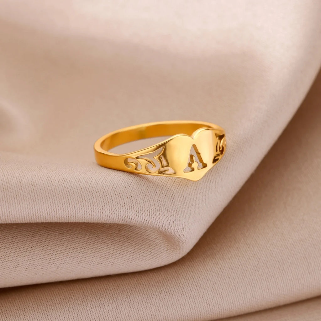 HeartInitial Ring