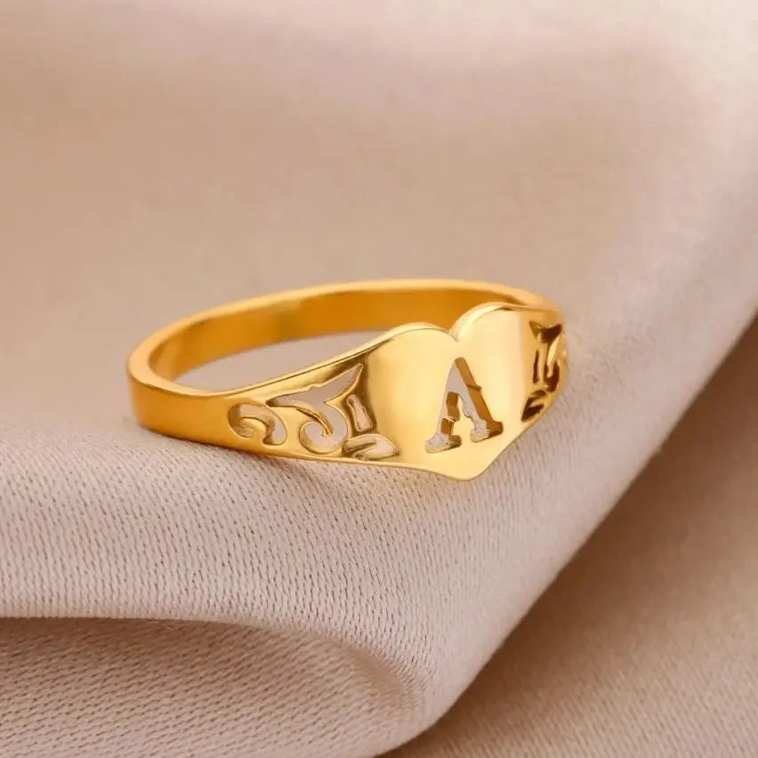 HeartInitial Ring