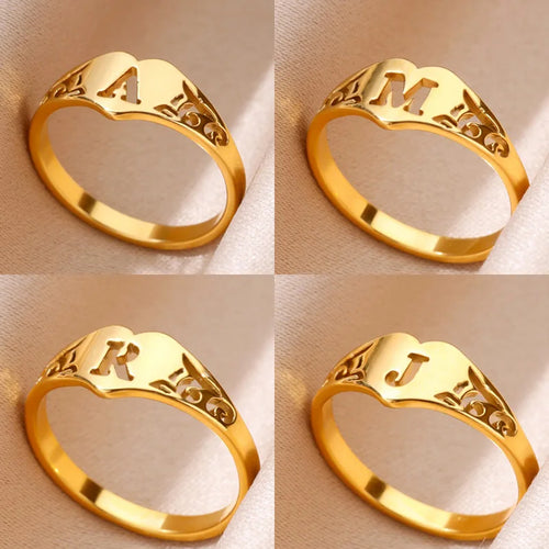 HeartInitial Ring