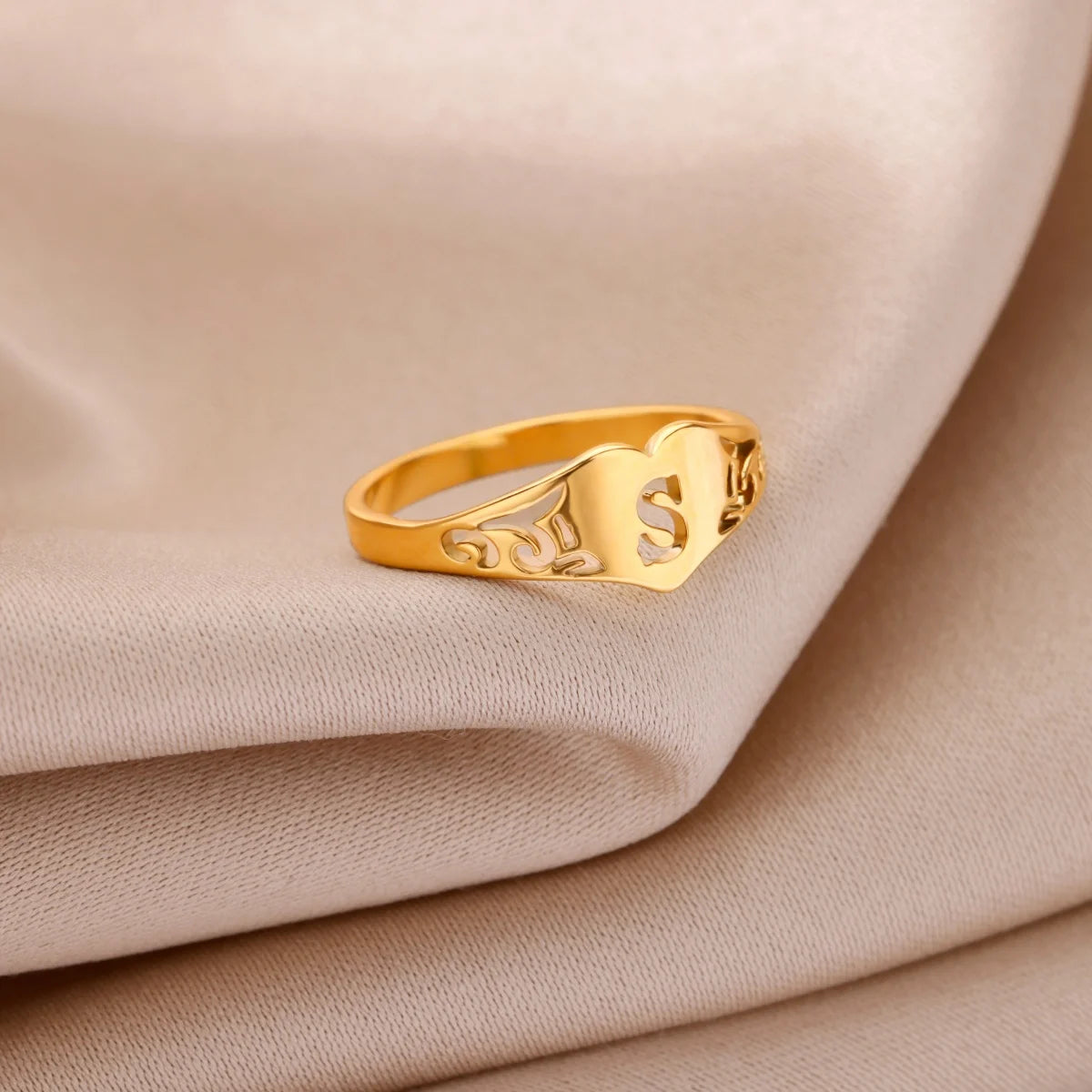 HeartInitial Ring
