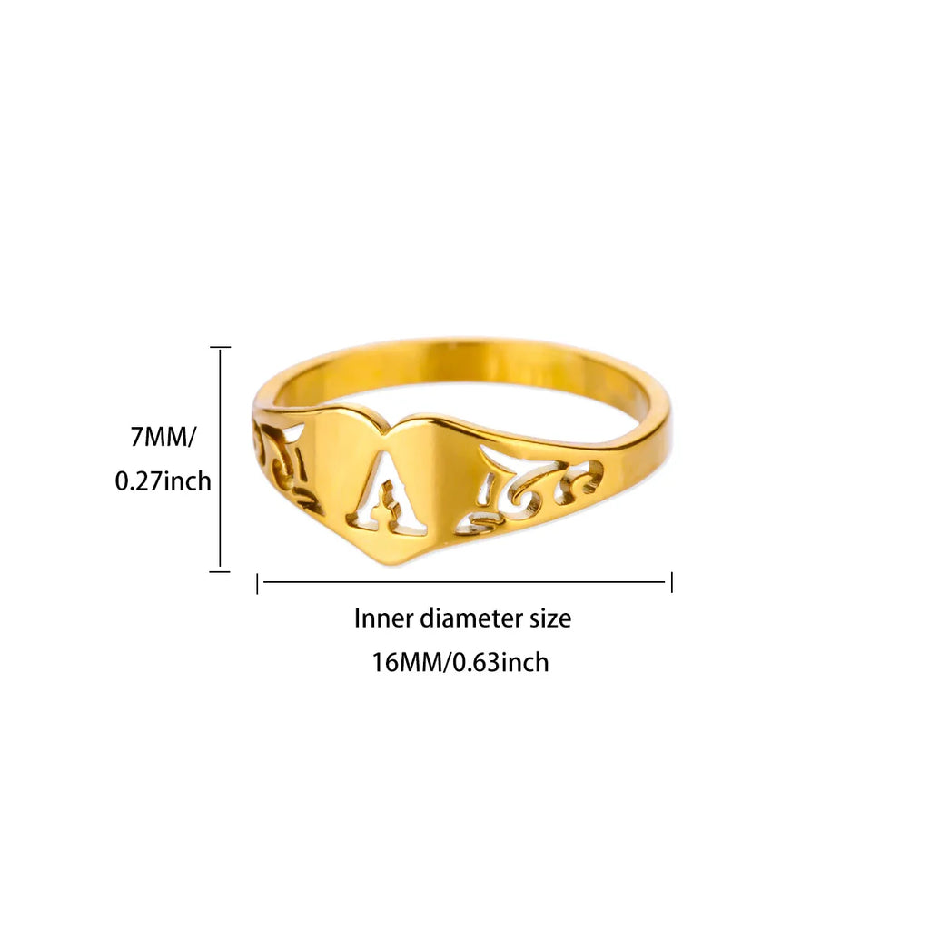 HeartInitial Ring